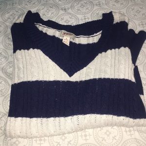 Navy and creme stripped sweater